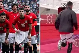 بازیکن مصر هنگام عکس تیمی به توالت رفت!