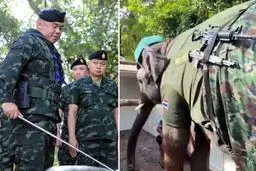 اعزام فیل‌ها به خط مقدم جنگ تایلند!