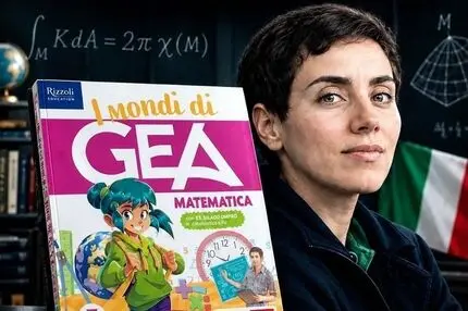 مریم میرزاخانی روی جلد کتاب ریاضی ایتالیایی‌ها